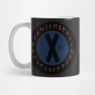 Blue Gebo Futhark Rune Symbols Mug